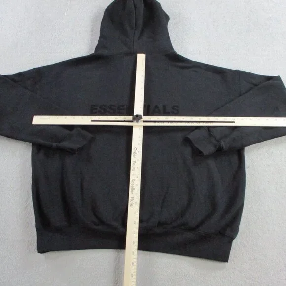 Fear of God Essentials Stretch Limo Hoodie Adult Medium Black Logo Spellout EUC - Picture 6 of 9